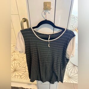 lululemon athletica Black and White Striped Tee
